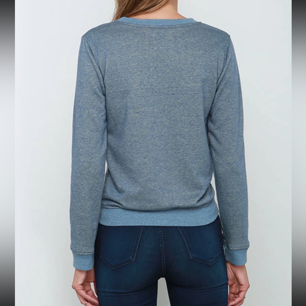 Lulu's Rhythm Blue Long Sleeve Sweatshirt - Picture 5 of 6
